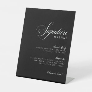 Classic Ivory Black Signature Drinks Wedding Sign
