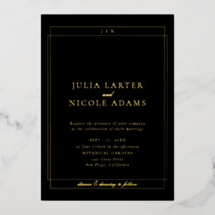 Classic Ivory Black Simple Minimalist Wedding