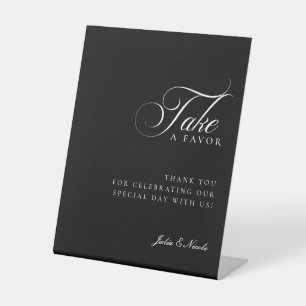 Classic Ivory Black Take A Favour Wedding Sign