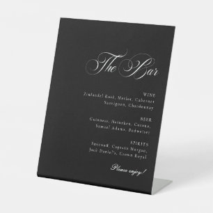Classic Ivory Black The Bar Drinks Wedding Sign