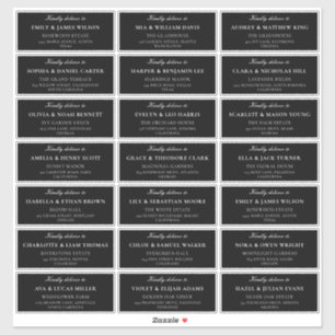 Classic Ivory Black Wedding Guest Address Labels