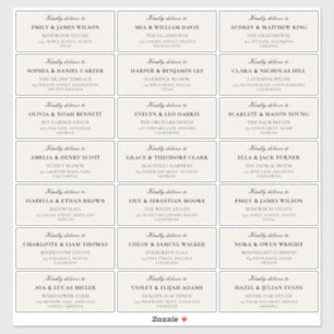 Classic Ivory Black Wedding Guest Address Labels