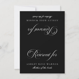 Classic Ivory Black Wedding Reserved Table Card