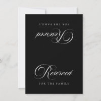 Classic Ivory Black Wedding Reserved Tabletop Sign