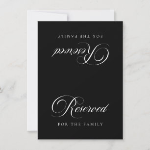 Classic Ivory Black Wedding Reserved Tabletop Sign Invitation