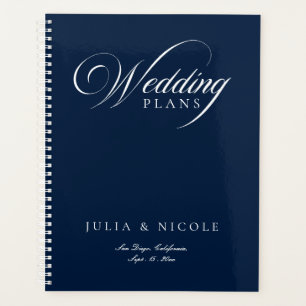 Classic Ivory Blue Calligraphy Planner Notebook