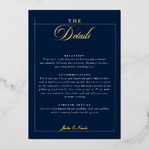 Classic Ivory Blue Calligraphy Wedding Details