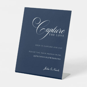 Classic Ivory Blue Capture The Love Wedding Sign