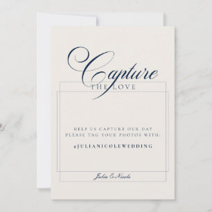 Classic Ivory Blue Capture The Love Wedding Sign Invitation