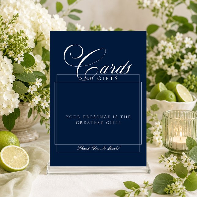 Classic Ivory Blue Cards & Gifts Wedding Sign (Creator Uploaded)