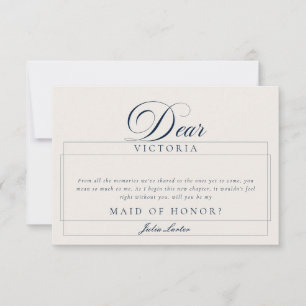 Classic Ivory Blue Maid of Honour Bridesmaid Cards