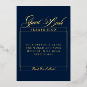Classic Ivory Blue Wedding Guest Book Sign