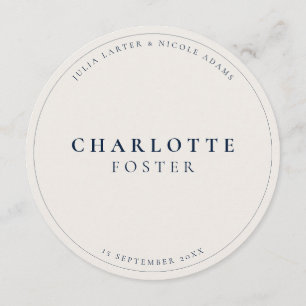Classic Ivory Blue Wedding Guest Place Card Menu