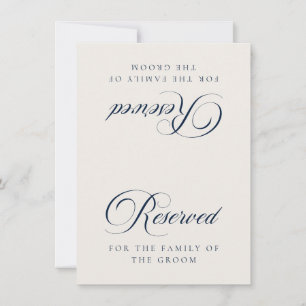 Classic Ivory Blue Wedding Reserved Table Card