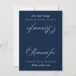 Classic Ivory Blue Wedding Reserved Table Card