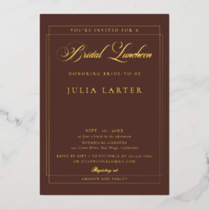 Classic Ivory Brown Calligraphy Bridal Luncheon