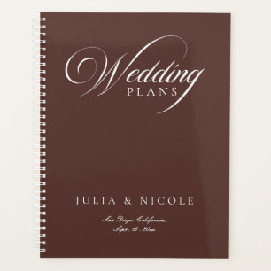 Classic Ivory Brown Calligraphy Planner Notebook