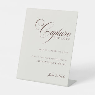 Classic Ivory Brown Capture The Love Wedding Sign