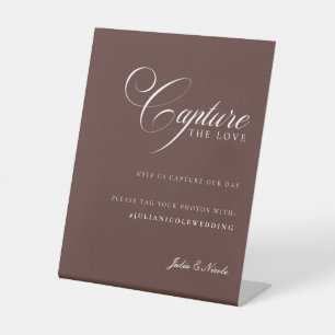 Classic Ivory Brown Capture The Love Wedding Sign