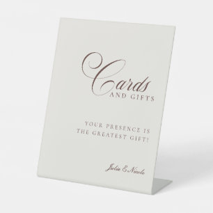 Classic Ivory Brown Cards & Gifts Wedding Sign