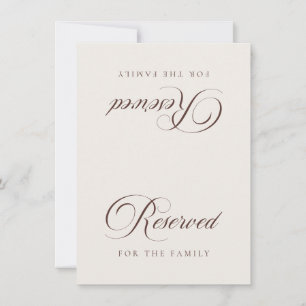 Classic Ivory Brown Reserved Tabletop Sign Invitation