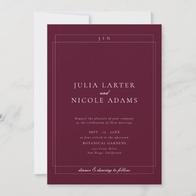 Classic Ivory Brown Simple Minimalist Wedding Invitation (Front)