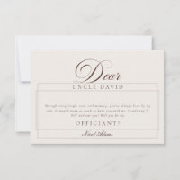 Classic Ivory Brown Usher Wedding Proposal Cards
