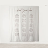 Classic Ivory Brown Wedding Seating Chart Sign