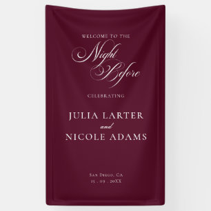 Classic Ivory Burgundy Night Before Banner Sign
