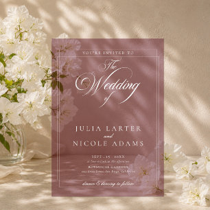 Classic Ivory Burgundy Simple Minimalist Wedding Acrylic Invitations