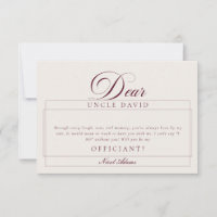 Classic Ivory Burgundy Usher Wedding Proposal Card