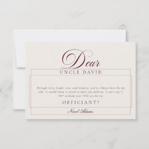 Classic Ivory Burgundy Usher Wedding Proposal Card