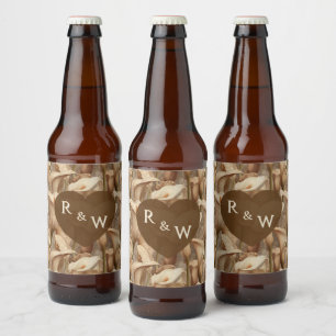 Classic Ivory Calla Lilies Charm Wildflower Weddin Beer Bottle Label