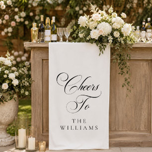 Classic Ivory Calligraphy Cheers To Wedding Banner