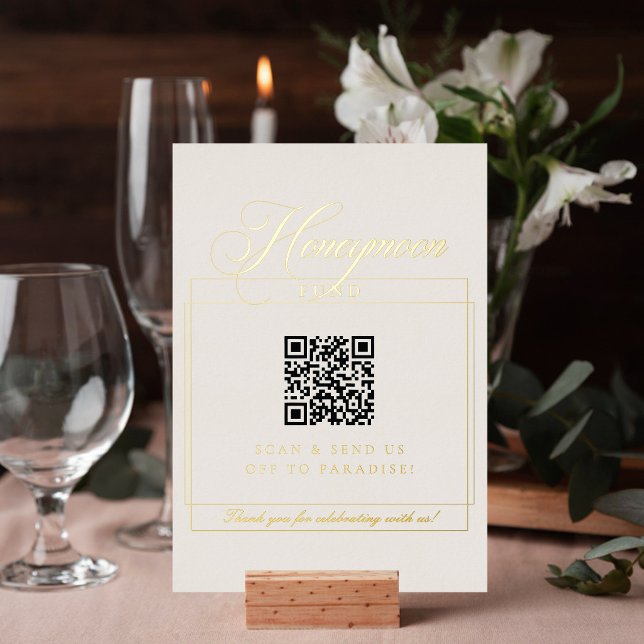 Classic Ivory Calligraphy Honeymoon Fund Sign (Creator Uploaded)