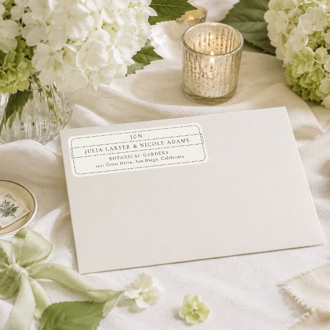 Classic Ivory Calligraphy Return Address Label (Creator Uploaded)