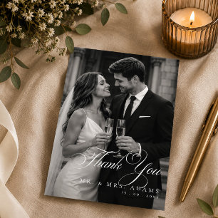Classic Ivory Calligraphy Wedding Note Thank You Card