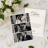 Classic Ivory Calligraphy Wedding Photos Thank You