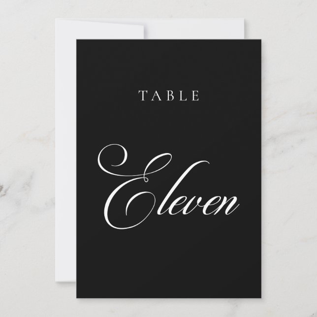 Classic Ivory Calligraphy Wedding Table Number (Front)