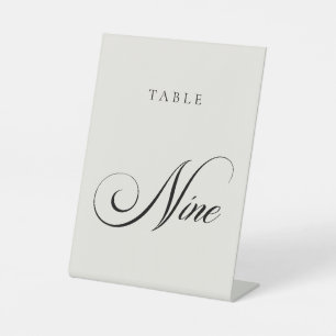 Classic Ivory Calligraphy Wedding Table Number Pedestal Sign