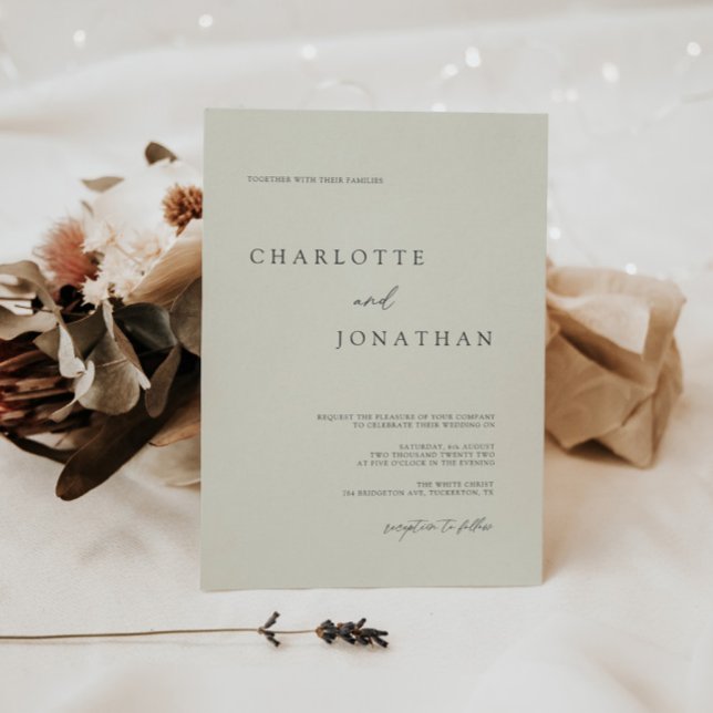 Classic Ivory Elegant Calligraphy Wedding Invitation (Creator Uploaded)