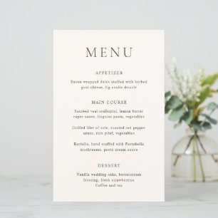 Classic Ivory Elegant Wedding Menu