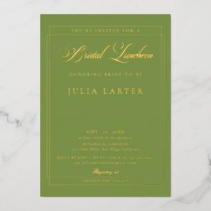 Classic Ivory Green Calligraphy Bridal Luncheon