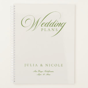 Classic Ivory Green Calligraphy Planner Notebook