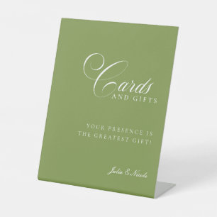 Classic Ivory Green Cards & Gifts Wedding Sign