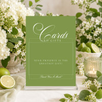 Classic Ivory Green Cards & Gifts Wedding Sign