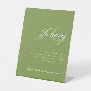 Classic Ivory Green In Loving Memory Wedding Sign