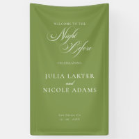 Classic Ivory Green The Night Before Banner Sign