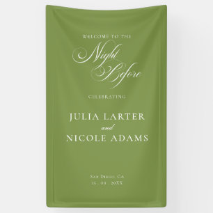 Classic Ivory Green The Night Before Banner Sign