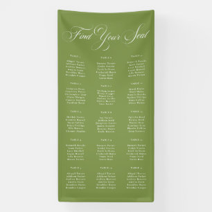 Classic Ivory Green Wedding Seating Chart Sign